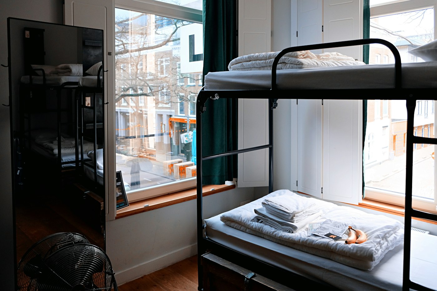 Bright hostel room